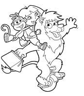 coloriage dora et ses amis font les acrobates